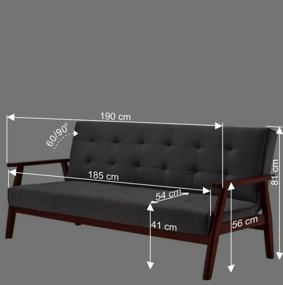Schlafcouch in Gelb & Eukalyptus Natur - Emkola