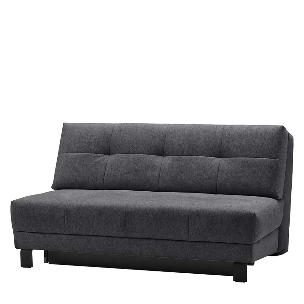 Schlafcouch mit Bettkasten in Dunkelgrau - Lenza