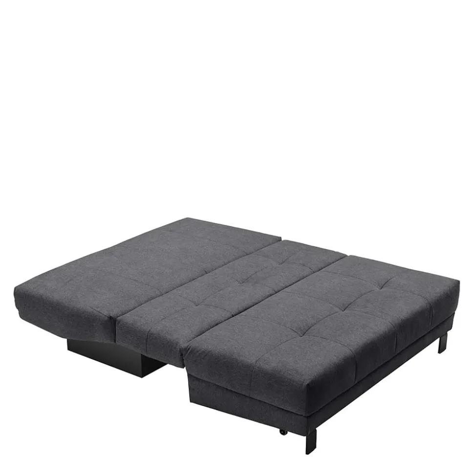 Schlafcouch mit Bettkasten in Dunkelgrau - Lenza