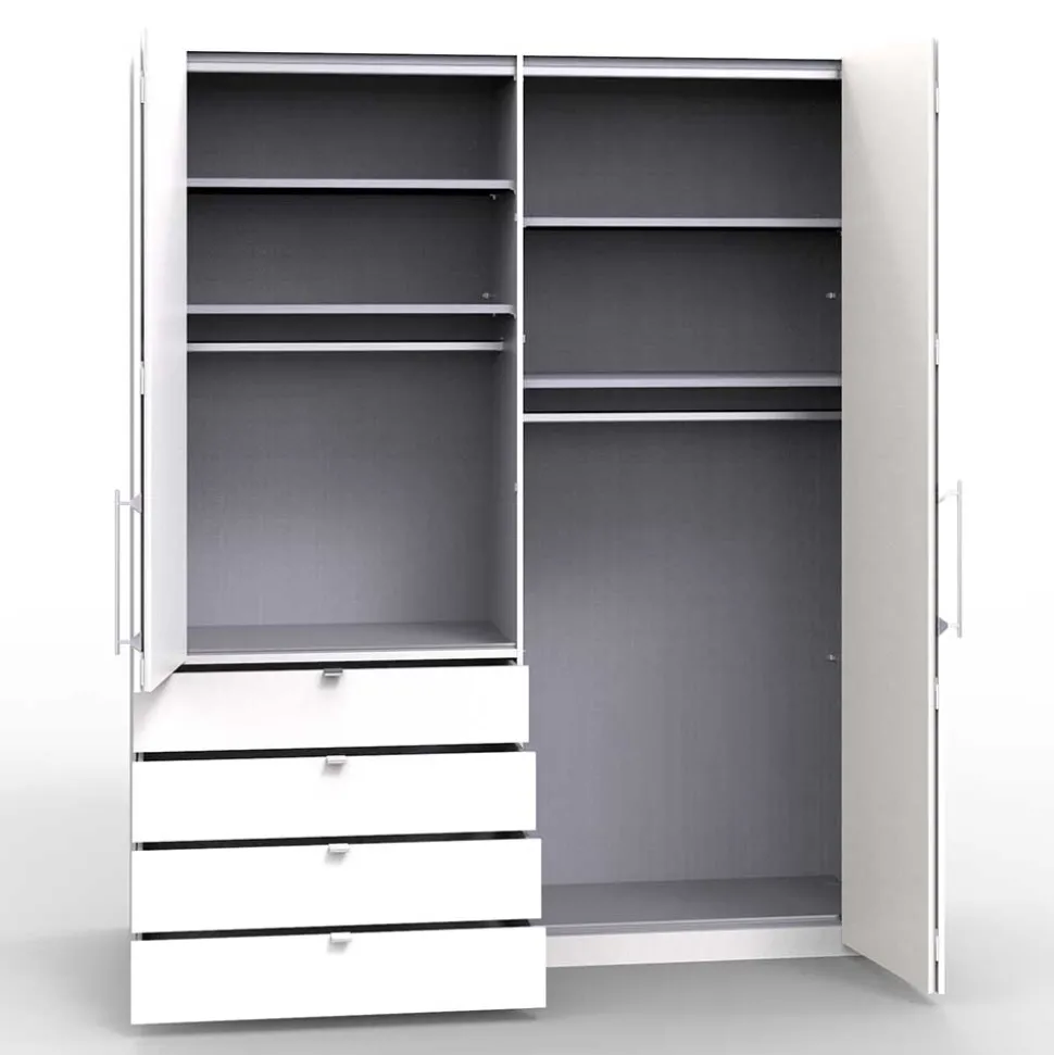 Schlafraum Kleiderschrank in Weiß Glas Front - Dolienca