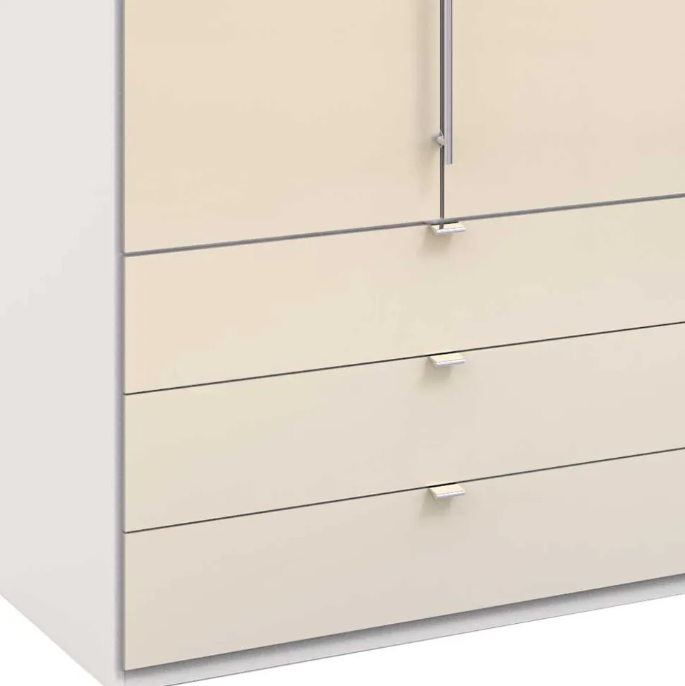 Schlafraum Kleiderschrank in Cremefarben Glas Front - Zidarie
