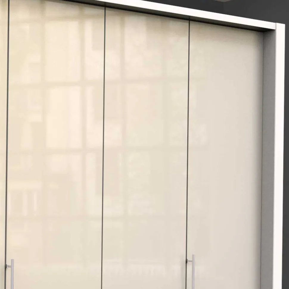 Schlafraum Kleiderschrank in Cremefarben Glas Front - Zidarie