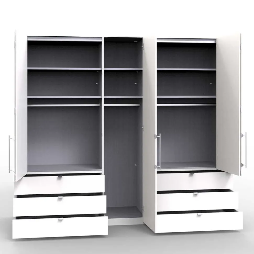 Schlafraum Kleiderschrank in Cremefarben Glas Front - Zidarie