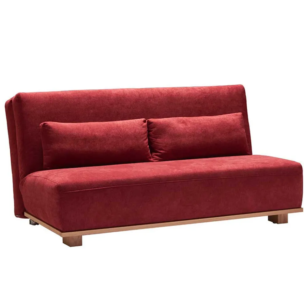 Schlafsofa in Rot & Eiche Roverario mit 2 oder 3 Sitzplätzen