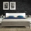 Schlafzimmer Bett Viarolia mit Polsterkopfteil in Weiß