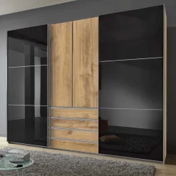 Schlafzimmer Kleiderschrank in Dunkelgrau Glas - Hectos