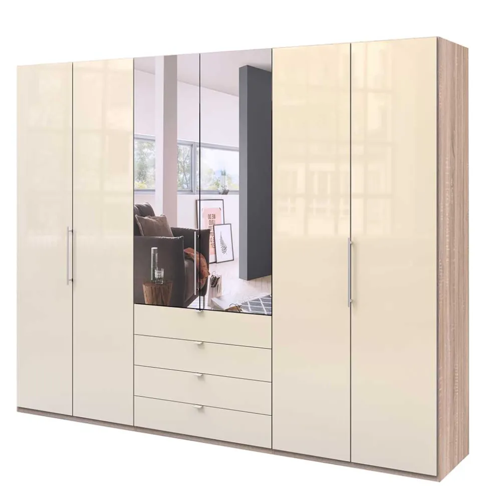 Schlafzimmer Kleiderschrank mit Spiegel Falttür - Rativian