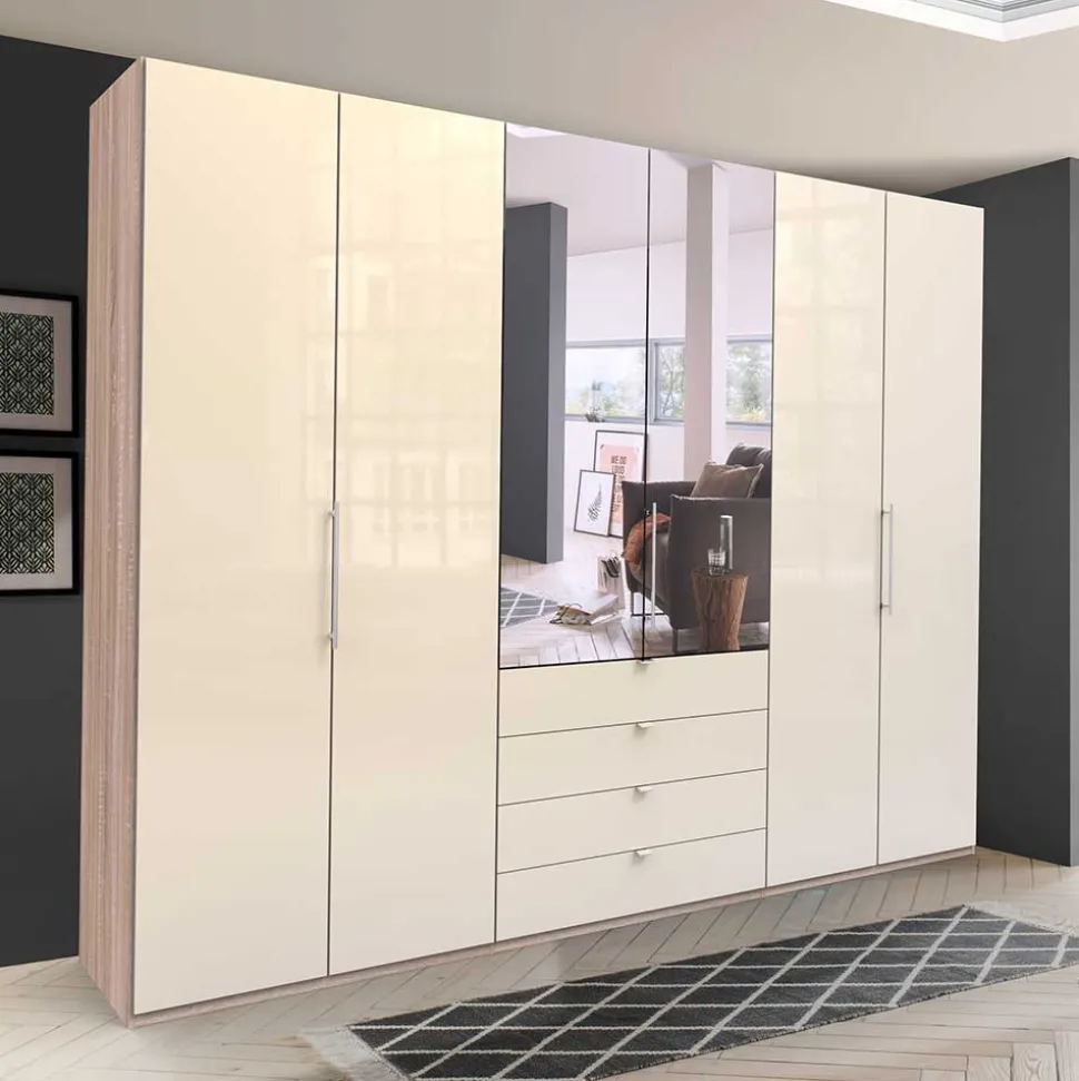 Schlafzimmer Kleiderschrank mit Spiegel Falttür - Rativian