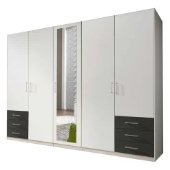 Schlafzimmer Kleiderschrank in Weiß mit Dunkelgrau - Donnsai