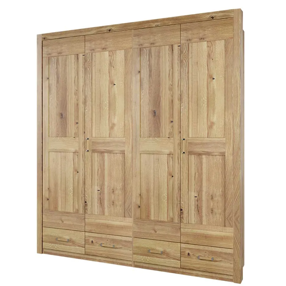 Schlafzimmer Kleiderschrank 4 türig & Schubladen - Zamron