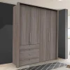 Schlafzimmer Kleiderschrank in Eiche dunkel - Crenba