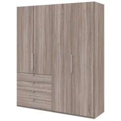 Schlafzimmer Kleiderschrank in Eiche dunkel - Crenba
