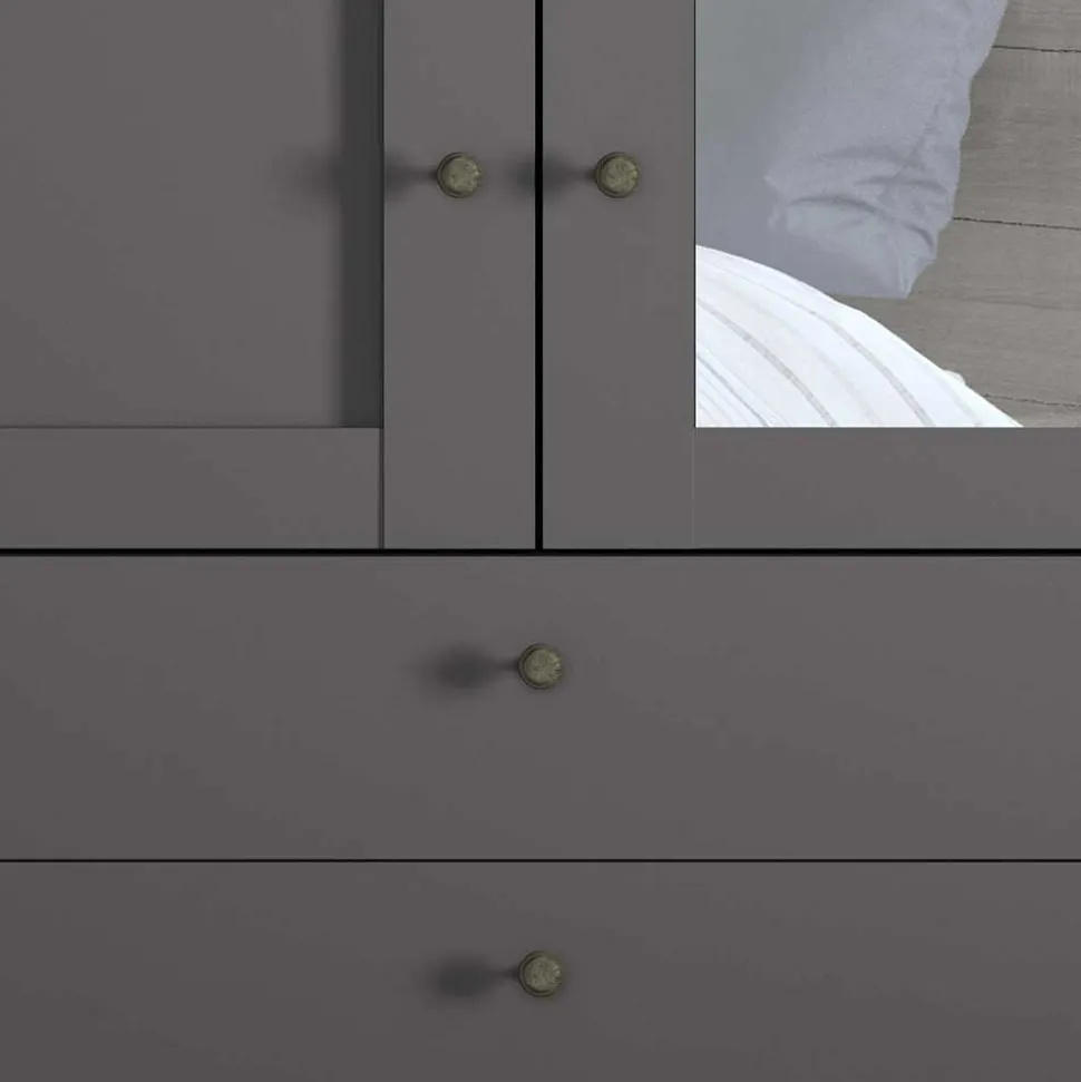 Schlafzimmer Kleiderschrank in Dunkelgrau - Mataram