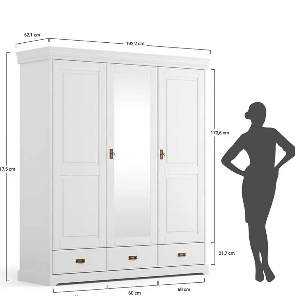Schlafzimmer Kombischrank in Weiß - Presto