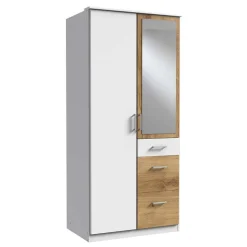 Schlafzimmerkleiderschrank mit Spiegel in Weiß - Calassina