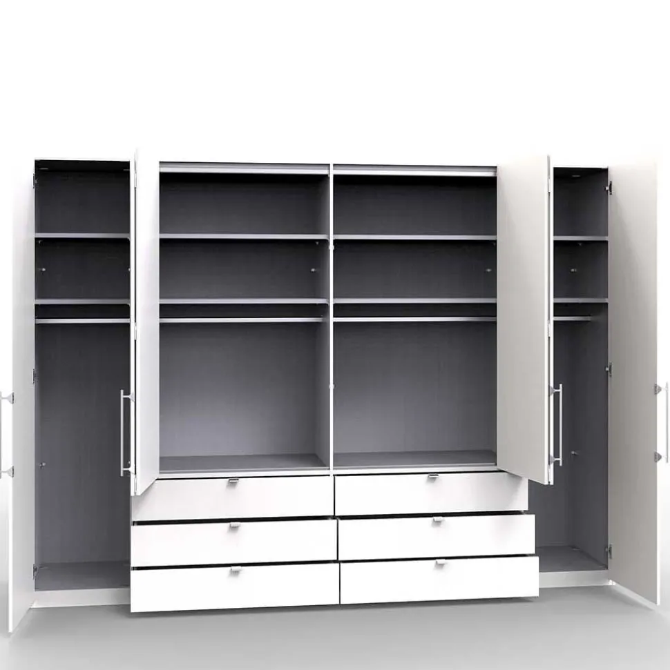 Schlafzimmerkleiderschrank foliert in Weiß - Tivierto I