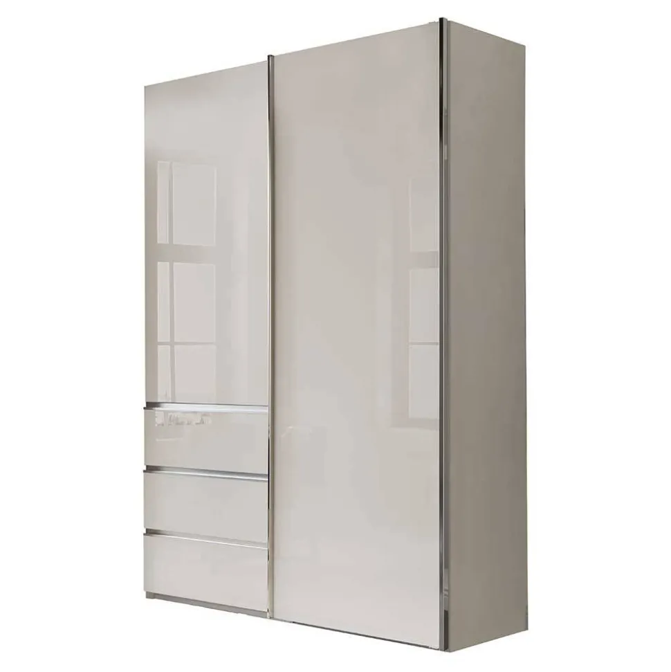 Schlafzimmerschrank in Champagner Glasfront 165 cm - Dustins