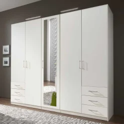 Schlafzimmerschrank in Weiß 225 cm breit - Clewono