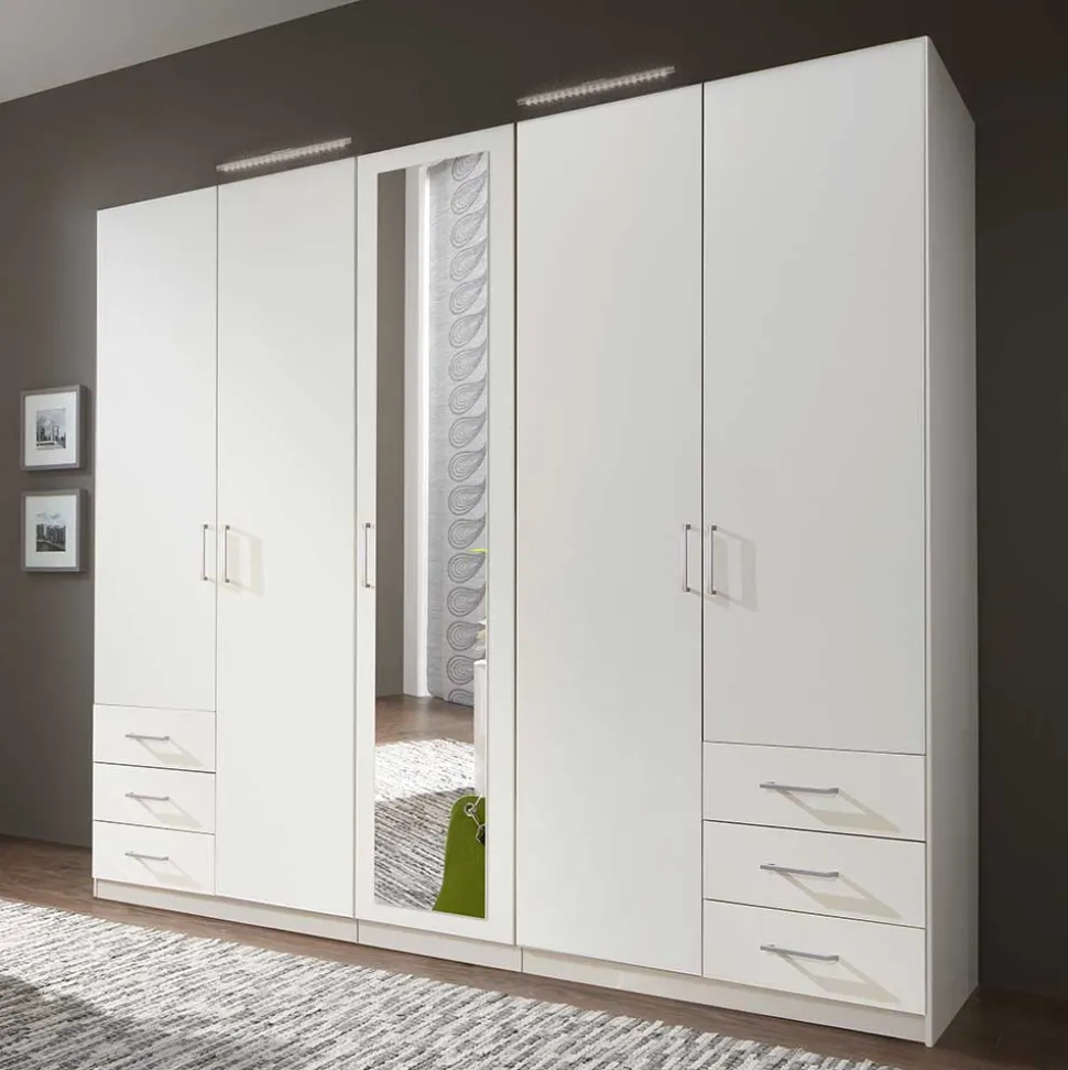 Schlafzimmerschrank in Weiß 225 cm breit - Clewono