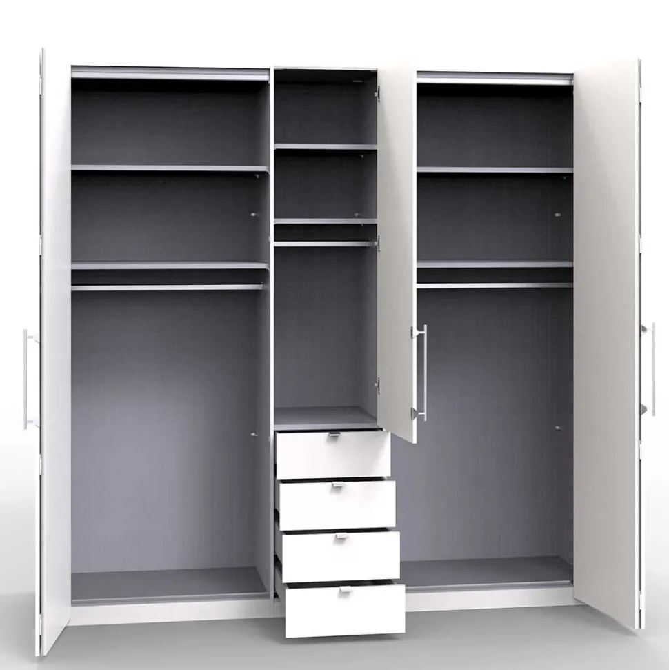 Schlafzimmer-Schrank in Weiß Glasfront - Dolienca