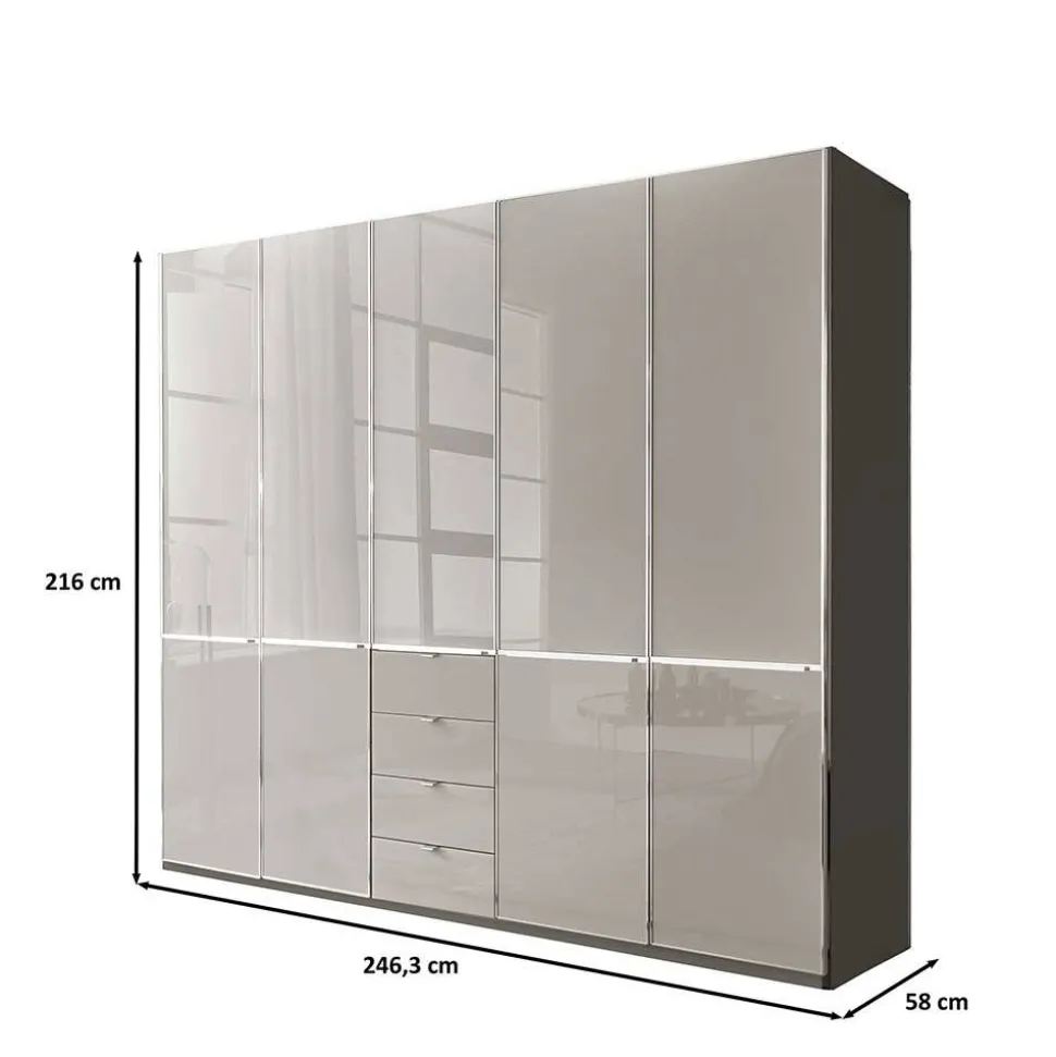 Schlafzimmerschrank 5-türig & 4 Schubladen - Korcula