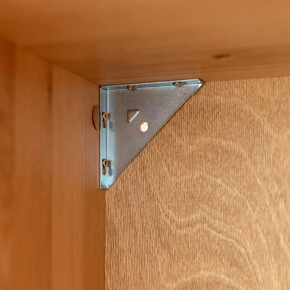 Schmale Massivholz Vitrine mit LED Beleuchtung - Eribella