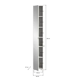 Schmaler Dielenschrank mit Spiegeltür - Rugova