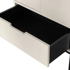 Schrank in Hellgrau mit Bügelgestell - Lergavano