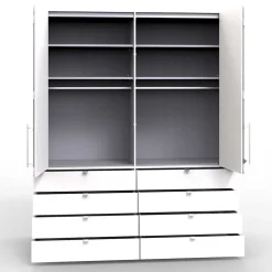Schrank mit acht Schubladen & zwei Falttüren - Rativian
