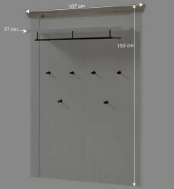 Schrank mit Spiegeltür & Garderobe - Nedita (dreiteilig)