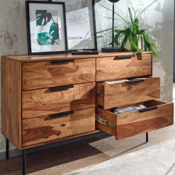 6-Schubladen-Kommode aus Sheesham Holz - Ovalle