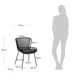 Schwarze Esszimmerstühle mit Polster - Pavias (4er Set)