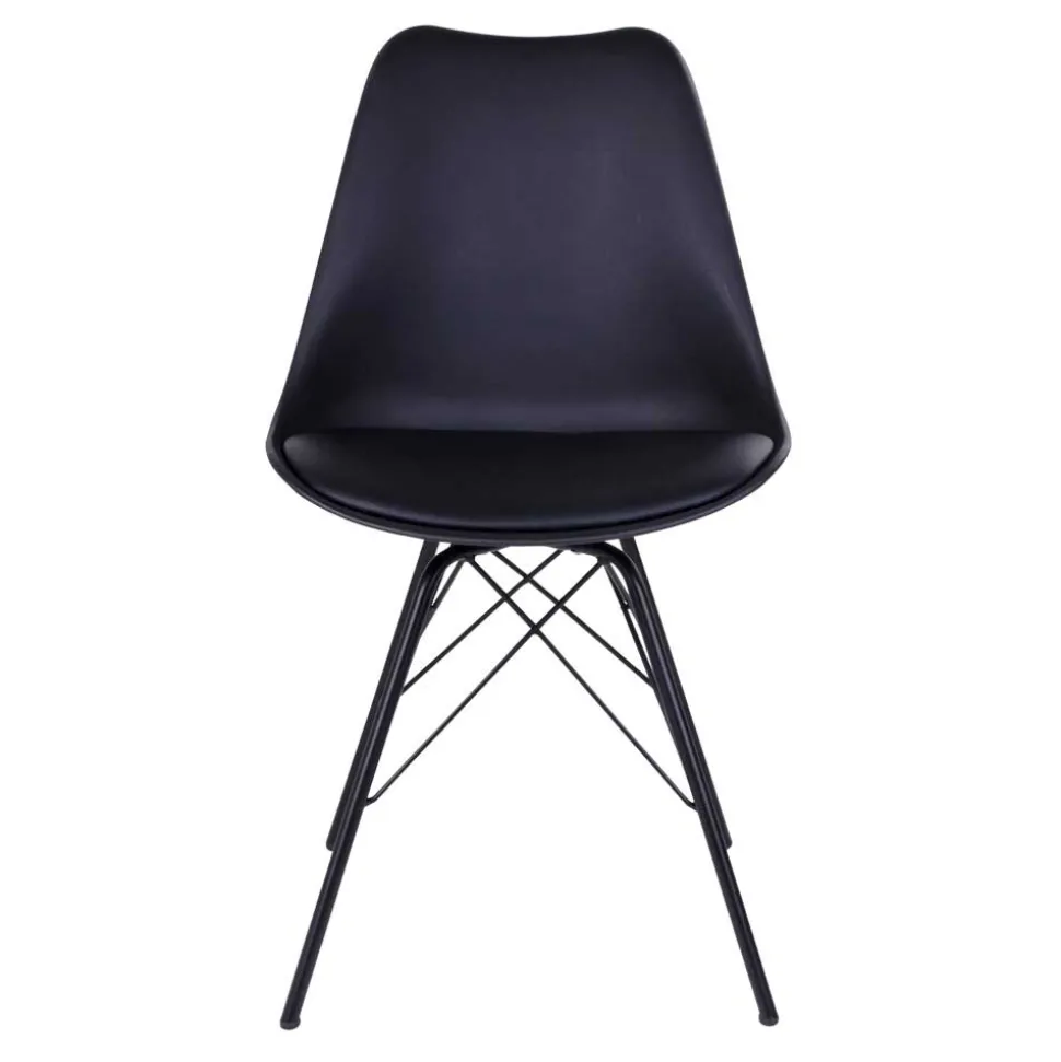 Schwarze Küchenstühle mit Schalensitz - Verbandro (2er Set)