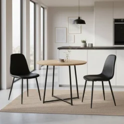 Schwarze Schalenstühle aus Kunstleder - Spiaggo (2er Set)
