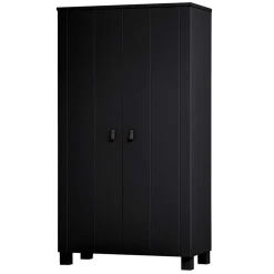 Schwarzer Kleiderschrank aus Massivholz - Florida