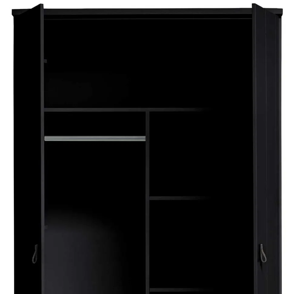 Schwarzer Kleiderschrank aus Massivholz - Florida
