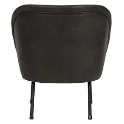 Schwarzer Ledersessel Retro Carlot aus Recyclingleder