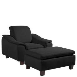 Schwarzer Polstersessel 100 cm breit - Voscona