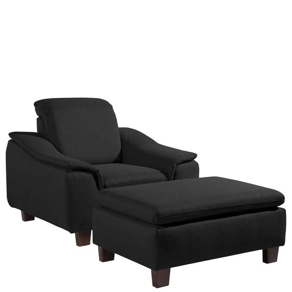 Schwarzer Polstersessel 100 cm breit - Voscona