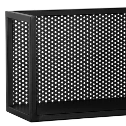 Schwarzes Metall Wandregal mit Rückwand - Bela