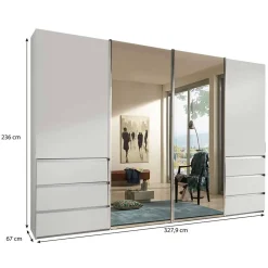 Schwebetürenkleiderschrank mit zwei Spiegeln - Galogero