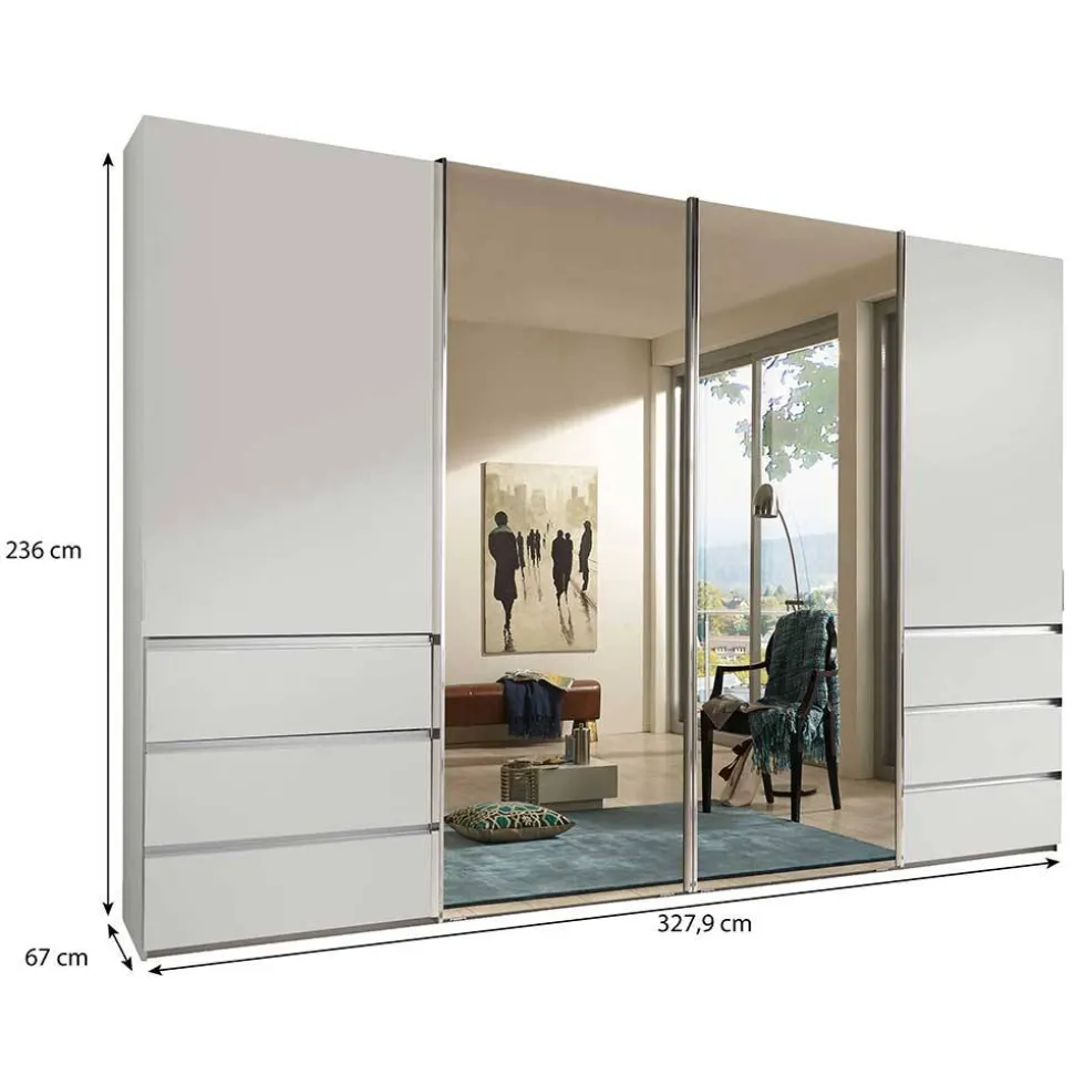 Schwebetürenkleiderschrank mit zwei Spiegeln - Galogero
