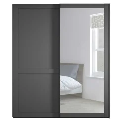 Schwebetürenschrank in Dunkelgrau foliert - Mataram
