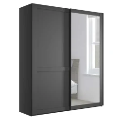 Schwebetürenschrank in Dunkelgrau foliert - Mataram