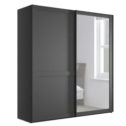 Schwebetürenschrank in Dunkelgrau foliert - Mataram