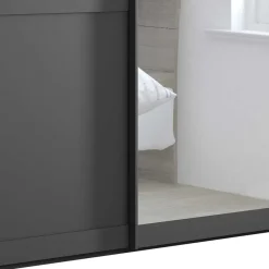 Schwebetürenschrank in Dunkelgrau foliert - Mataram