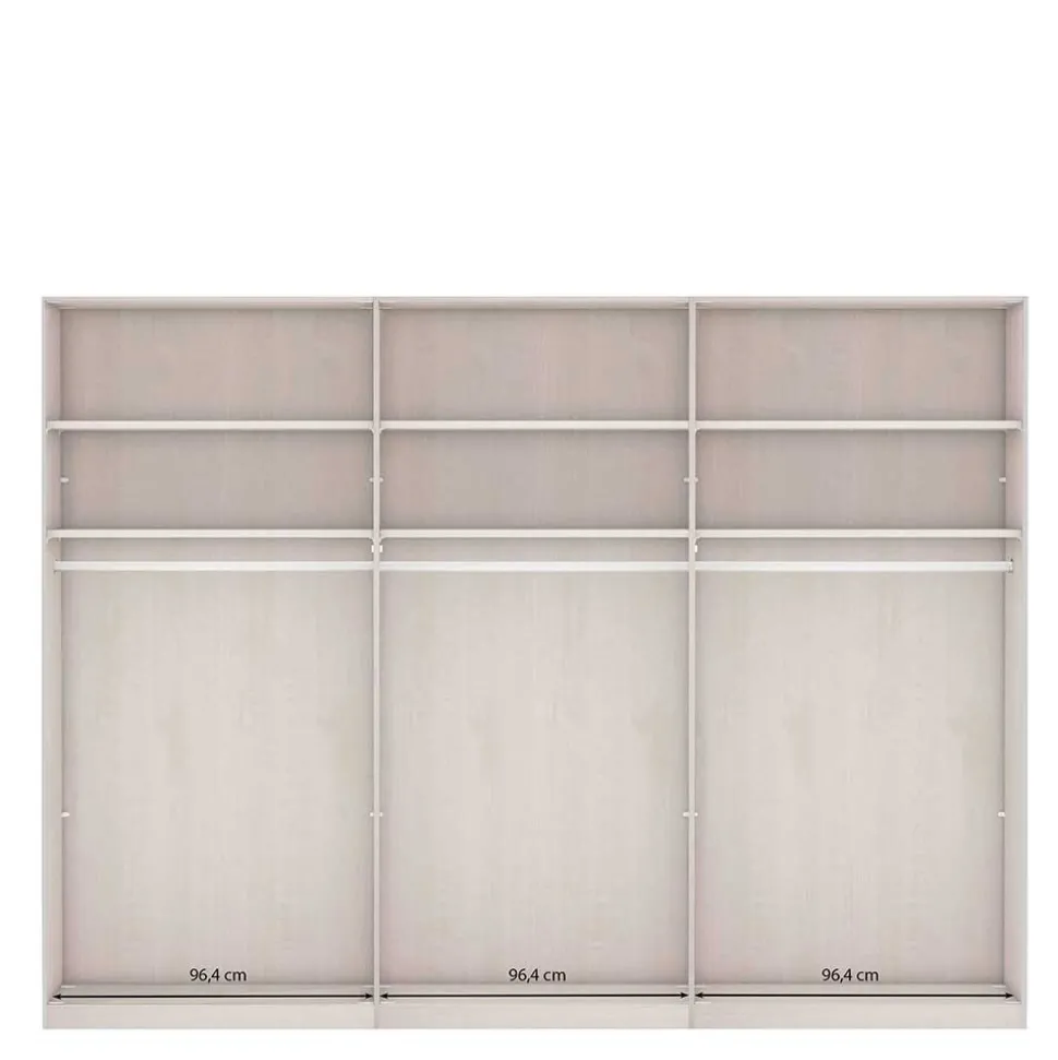 Schwebetürenschrank in Eiche Bianco & Beige - Kezmina