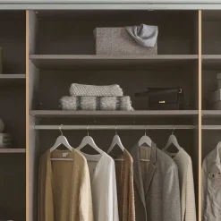 Schwebetürenschrank in Grau und Wildeiche Hell - Simple