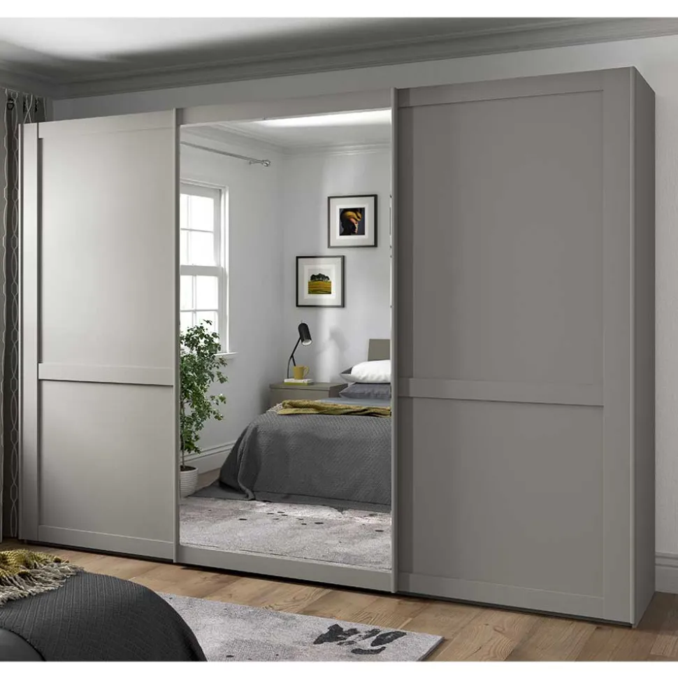 Schwebetürenschrank in Hellgrau - Ridonna