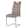 Schwingstuehle in Taupe und Chrom - Fyoras (4er Set)